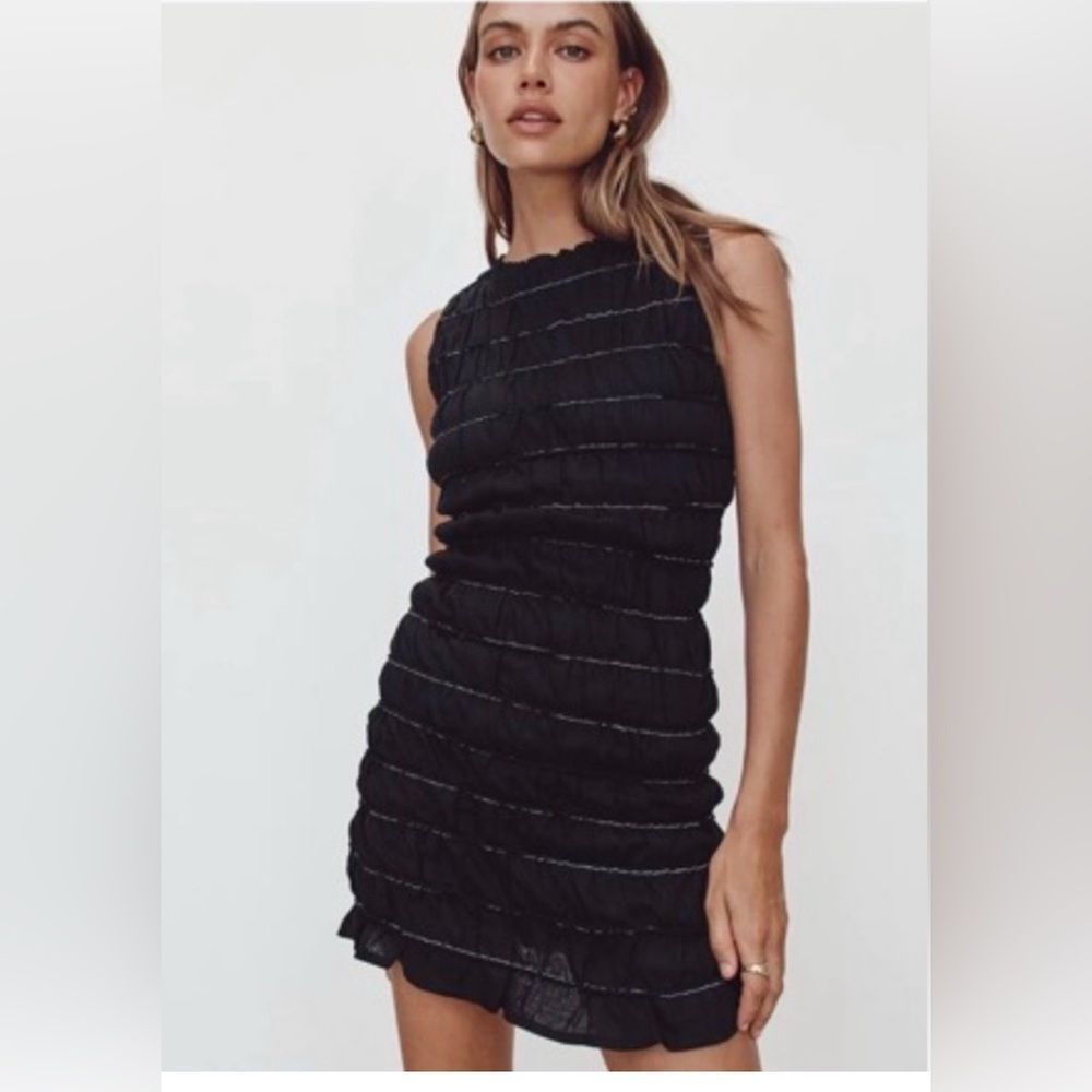 DISSH Davina 100% linen Shirred Mini Dress 4